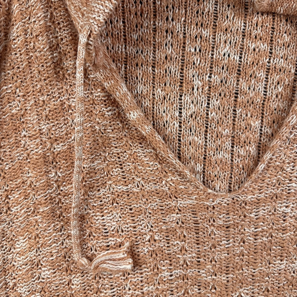 Natural Reflections Sweater Womens Orange Hooded‎ Knit Pullover Pocket - Picture 4 of 8
